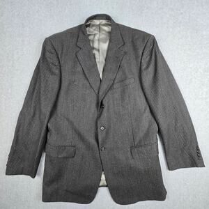 Tallia Uomo Mens 48L Gray Pinstripe Sport Coat/Blazer 100% Wstd Wool